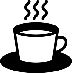 Cup Of Hot Coffee Laser Cut Svg File, Free Vectors File